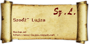 Szoó Lujza névjegykártya
